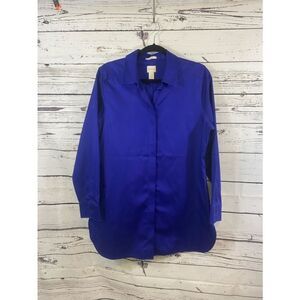 Women's Chico's Blouse Shirt Size 1 Blue